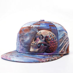 Skull Printed Punk Street Cap