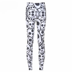 Cutest Plus Size Skull Printed Leggings-