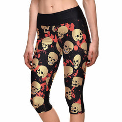 SEXY Women's Leggings Skull Print with Side Pocket