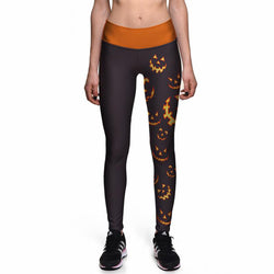 Fashionable Evil Smiley Pumpkin Halloween Leggings
