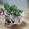 Hand Carved Skull Flower Pot