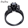 Vintage Skull Black Stone CZ Ring