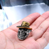 Hot Selling Stainless Steel Gold Plated Skull Cool Bikers' Ring