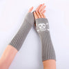 2018 New Fashion Skull Knitted Long Fingerless Gloves