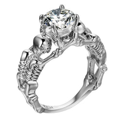 Exquisite Skull Skeleton CZ Ring