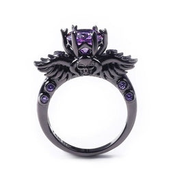 New Black Vintage Skull CZ Ring
