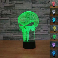 3D Skull Glowing LED Touch Light 7-Color Changing Lamp
