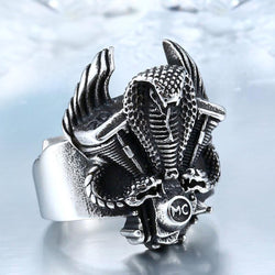 New Motorcycle Club Double Snake Ring