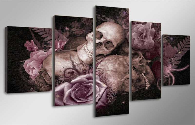Skull and Roses Canvas Wall Art