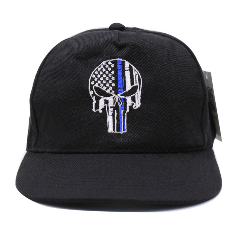 Awesome Thin Blue Line Skull Baseball Cap