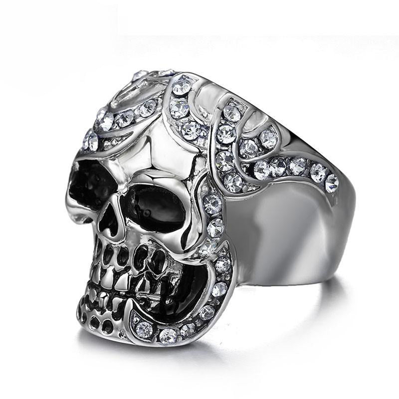 Diamond Skull Ring