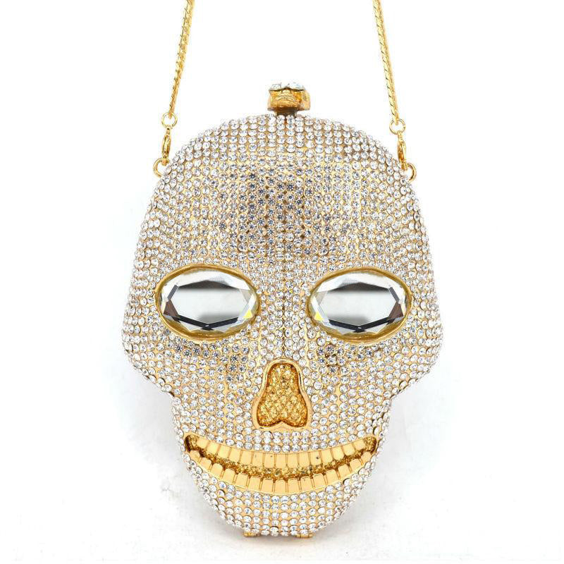 100% Handmade Luxury Skull Crystal Bag