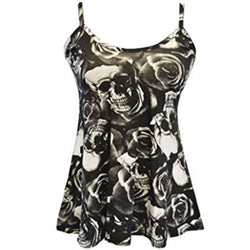 Women's Skull and Roses Printed Top