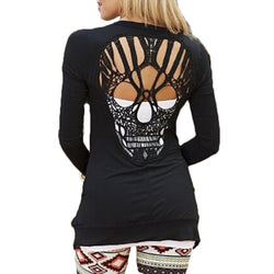 Skull Hollow Out Women's Long Sleeve Cardigan