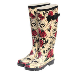 Roses and Skulls Women's Rain Boots