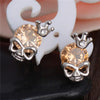 Cute Skull CZ Earrings