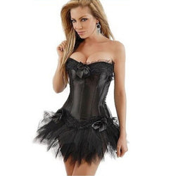 Women's Sexy Burlesque Overbust Corset Bustier