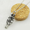 Silver Plated Skull Couple Chain Pendant Necklace