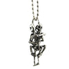 Silver Plated Skull Couple Chain Pendant Necklace