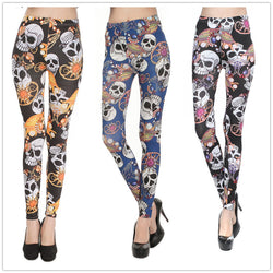 Women's Sexy 3 Color Skull Leggings