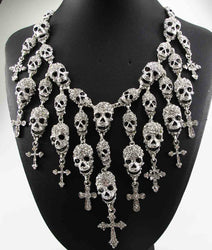 Fabulous Crystal Skull Cross Neclace