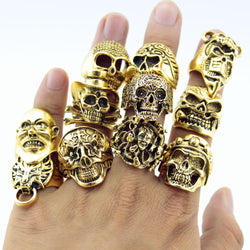 12 Pcs Men's Skull Rings