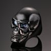 Dark Black Men's Skull Motorcycle Biker Ring