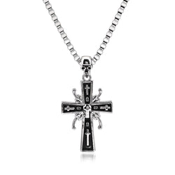 Retro Stainless Steel Punk Skull Cross