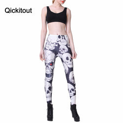 Women's Dashy Leggings with Red Eyed Skull Print