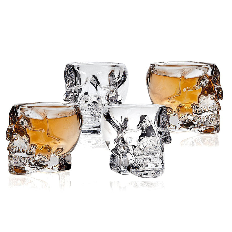 Stunning Skull Whiskey Glass Set of 4