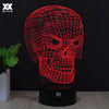Skull 3D LED Touch Night Light 7 Colors Changing USB