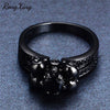 Vintage Skull Black Stone CZ Ring