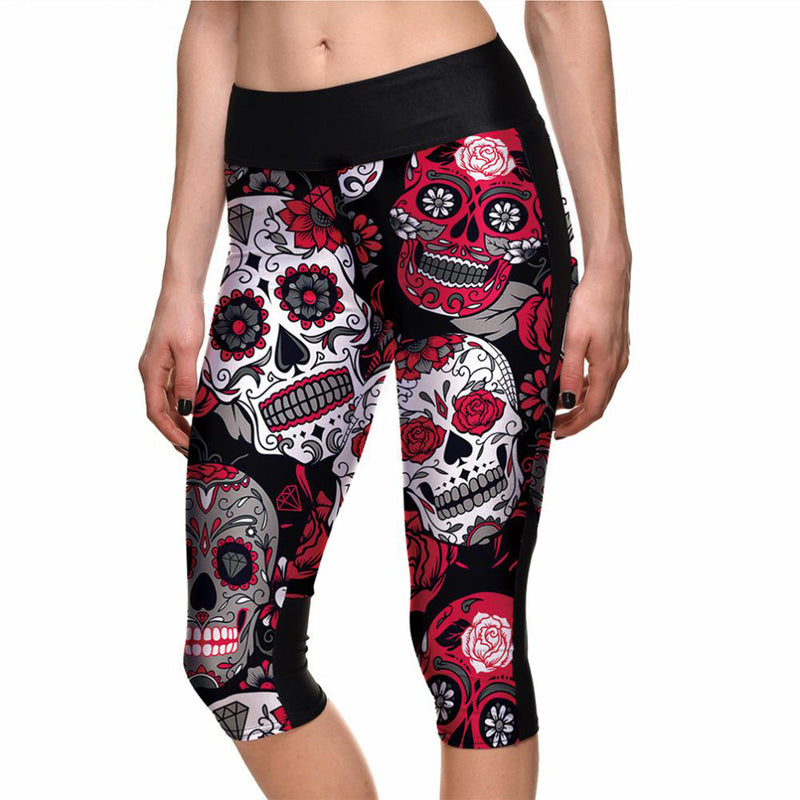 Amazingly Stylish Women's Breathable Skull Capri Leggings