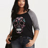 Plus Size Women's Skull Printed Top