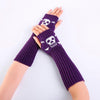 2018 New Fashion Skull Knitted Long Fingerless Gloves