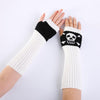 2018 New Fashion Skull Knitted Long Fingerless Gloves