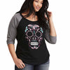 Plus Size Women's Skull Printed Top