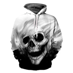 Unisex 3D Skull Printed Long Sleeve Hoodie