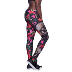 Women's Skull Printed Breathable Yoga Pants Sports Leggings