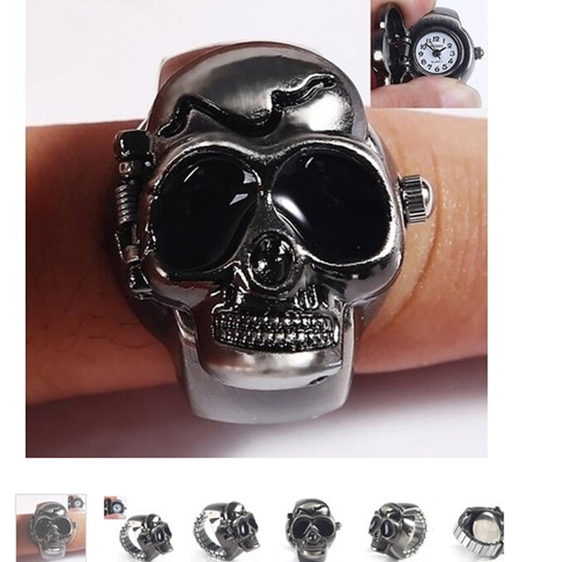 Unique Punk Unisex Skull Ring Finger Watch
