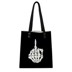 Bad-Ass Skeleton Middle Finger Tote Bag