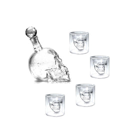 Doomed Skull Head Shot Glass With Skull Bottle