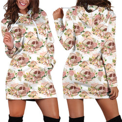 Floral Skull Hooded Dress S-3XL Women Autumn/Winter 2018