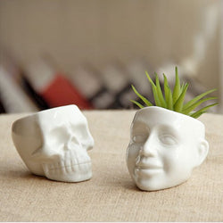 Mini skull and smile plants pots