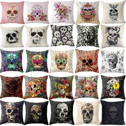 Pillowcase Skull Cushion Cover Cotton