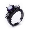 New Black Vintage Skull CZ Ring